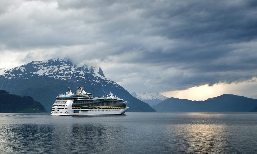 Royal Caribbean cruise ship in the Norwegian Fjords