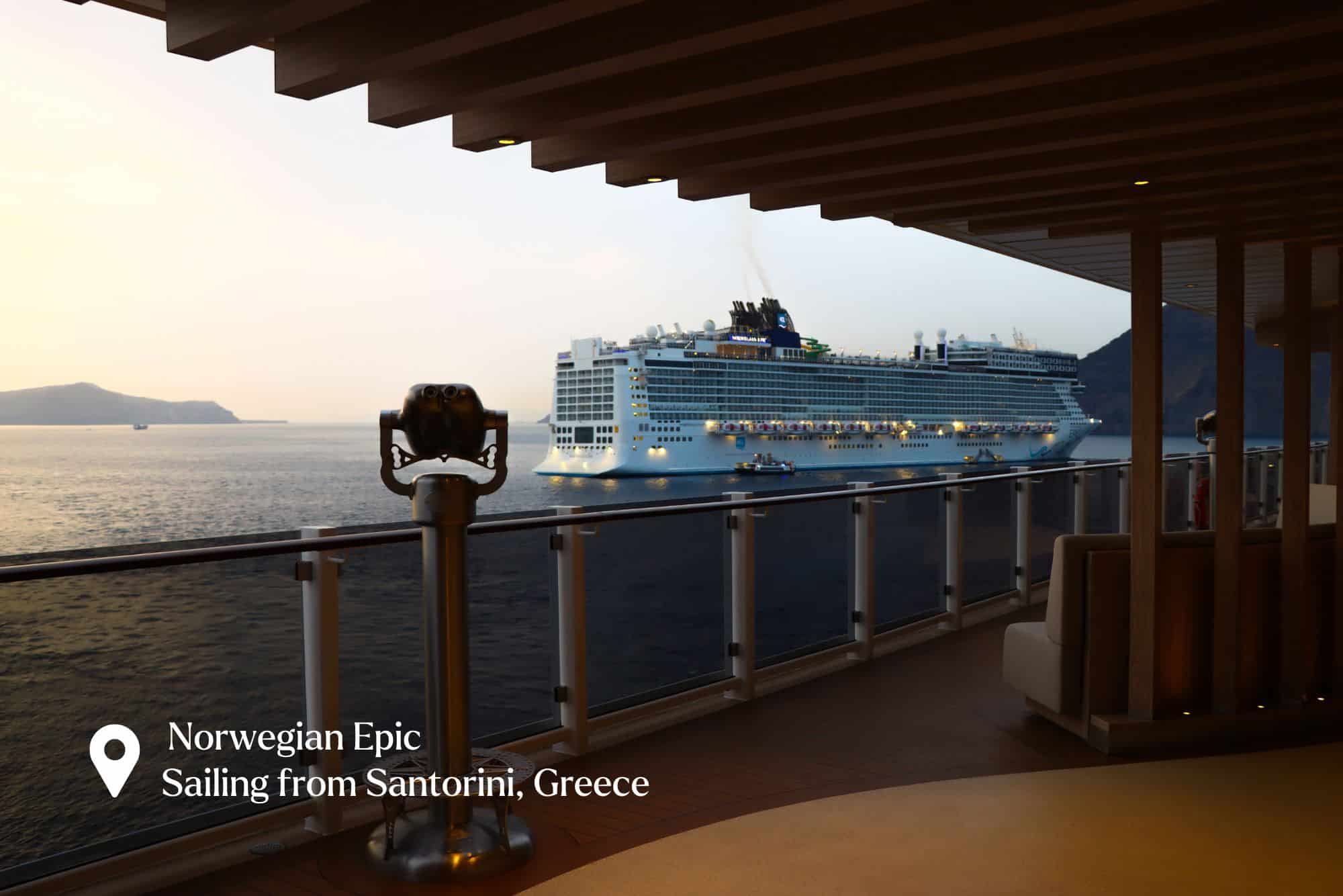 Norwegian Epic tendered in Santorini, Greece