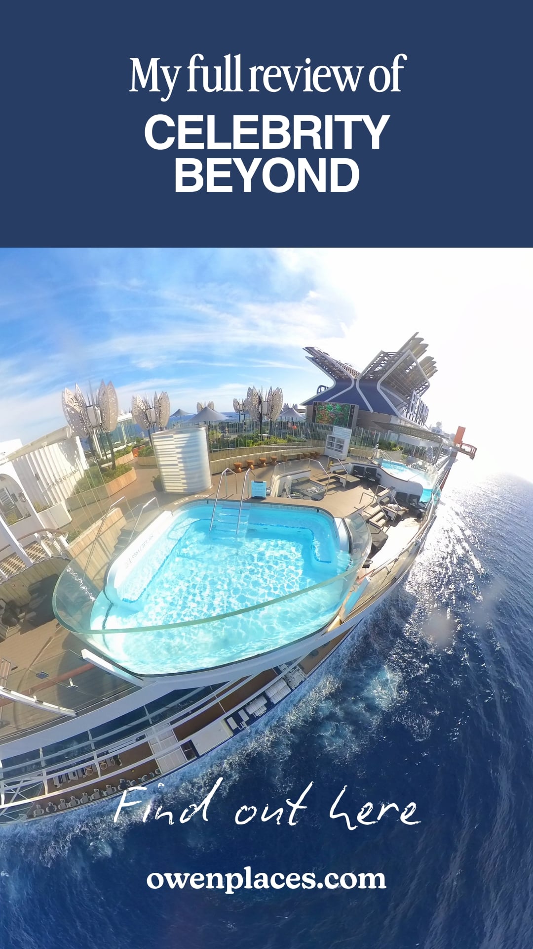 My Full & Honest Review of Celebrity Beyond - Wide angle photo of the plunge pool onboard Celebrity Beyond