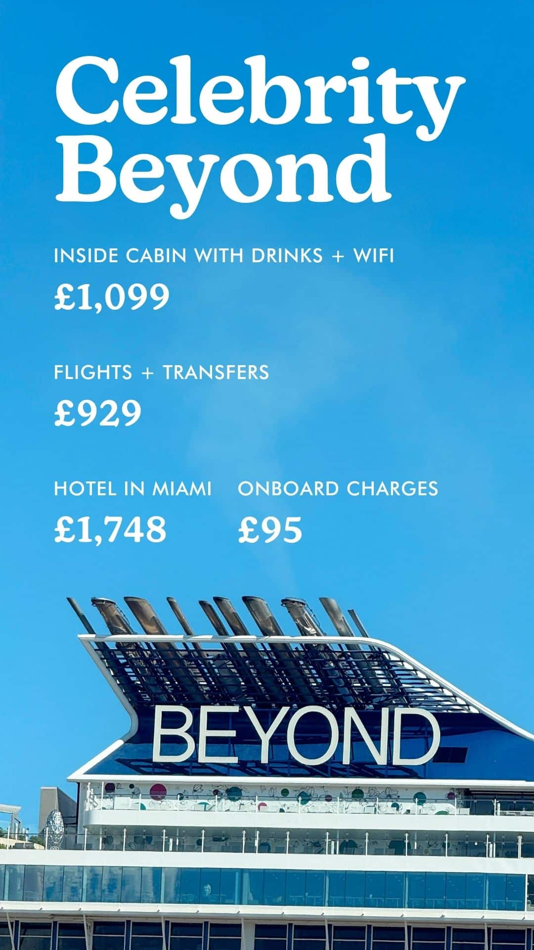 Celebrity Beyond - Pricing and Cost - Owen Places