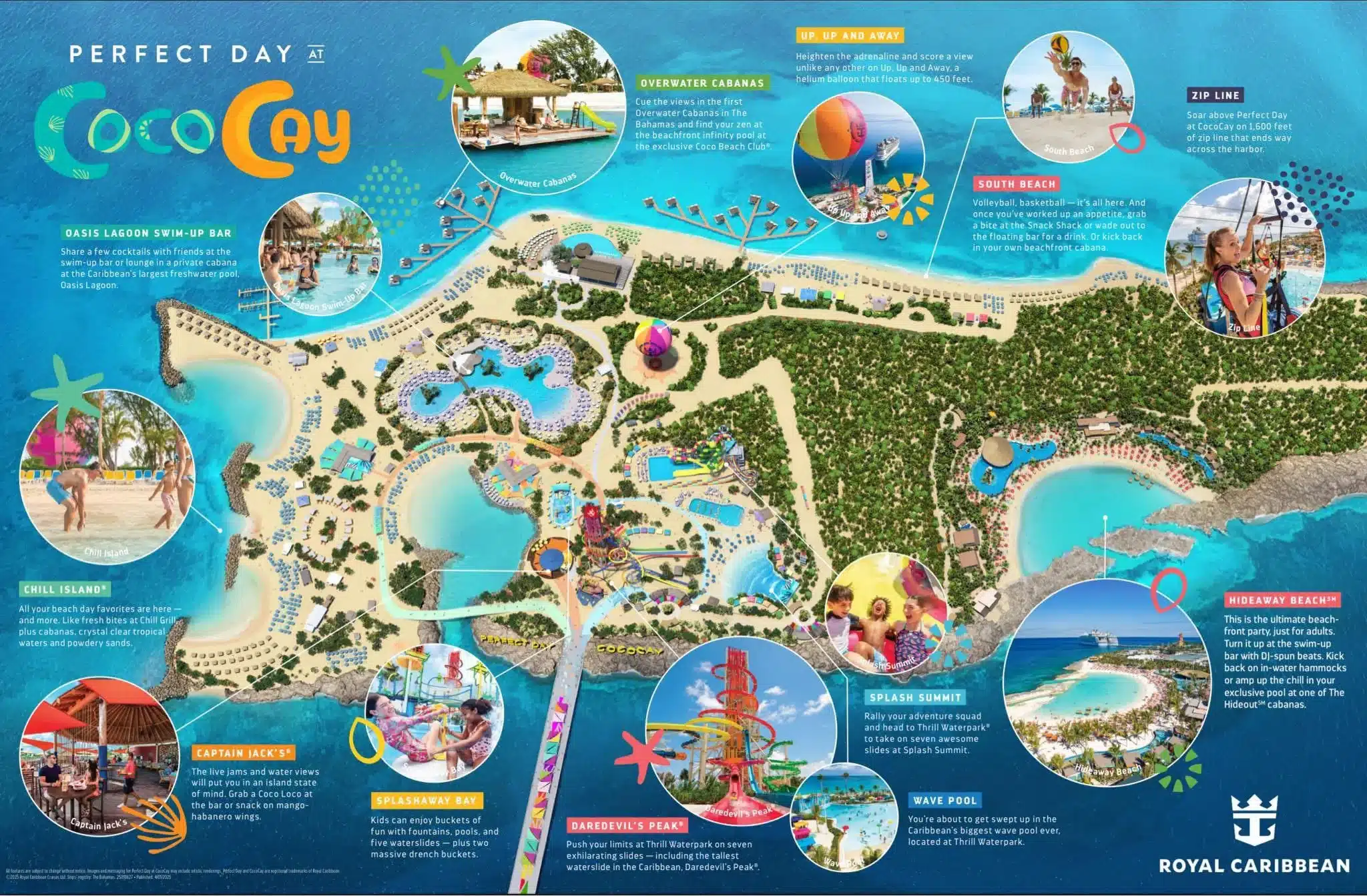 Full Map of Perfect Day at CocoCay - Royal Caribbean Private Resort