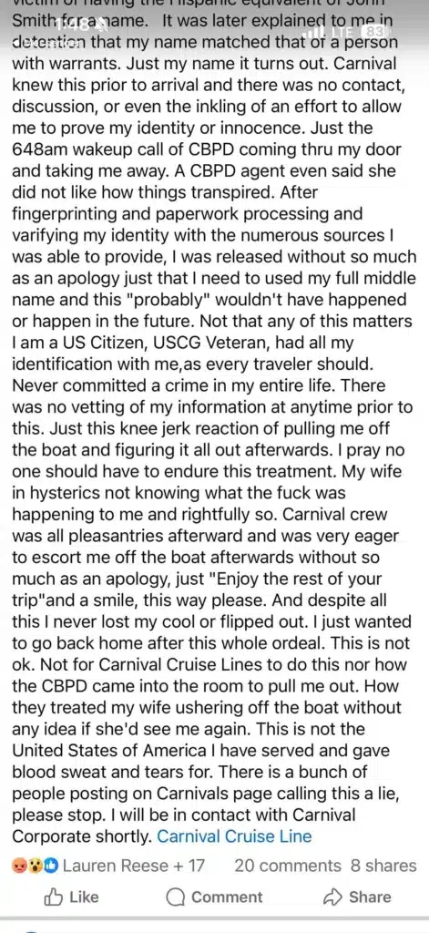 Joey Martinez Nightmare Carnival Cruise After Being Detained by ICE