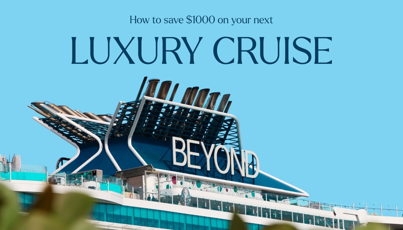 Photo of Celebrity Beyond with text over the top: Money Saving Tips for Your Next Luxury Cruise