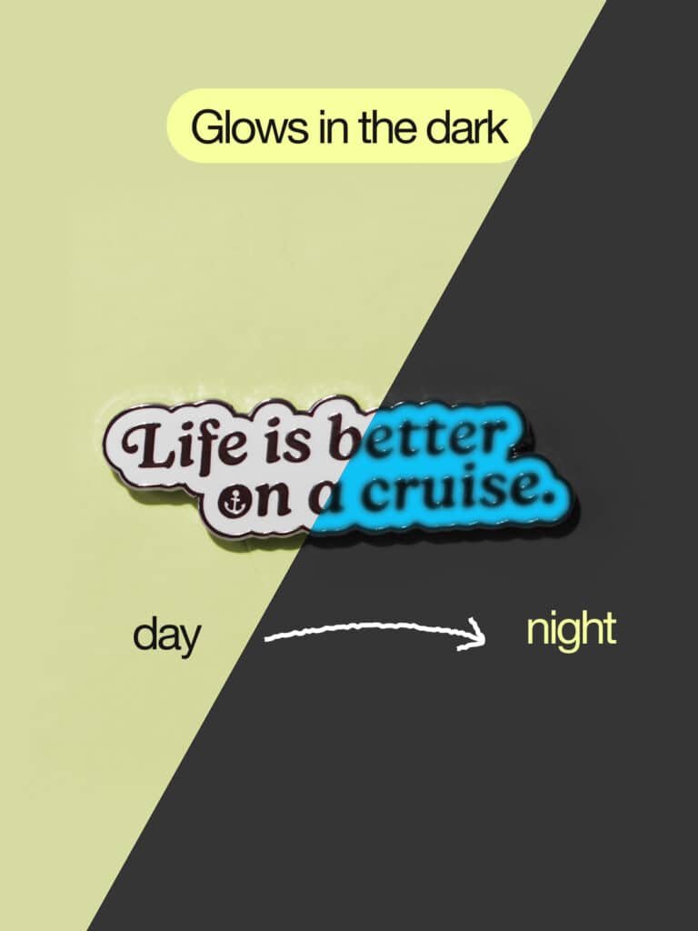 Glow in the dark enamel pin